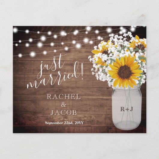 たった今結婚しました素朴ひまわり結婚の発表 (正面)