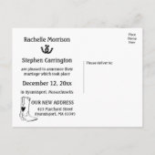 たった今結婚しました素朴ズ結婚ウエスタンカントリーブラック 案内ポストカード (裏面)