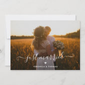 たった今結婚しました素朴写真の取り消し告知 案内状 (正面)