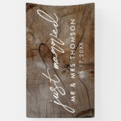 たった今結婚しました素朴結婚の 横断幕 (縦)