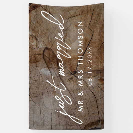 たった今結婚しました素朴結婚の 横断幕 (縦)