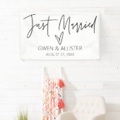 たった今結婚しました結婚のカーデコレーションバナーG400 横断幕 (インサイチュ)