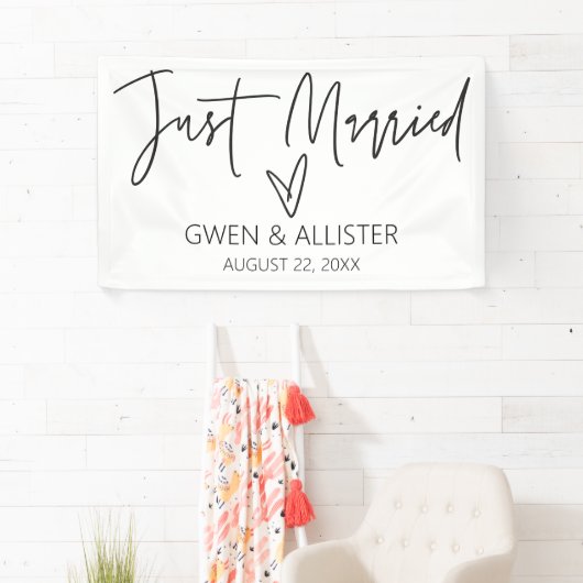 たった今結婚しました結婚のカーデコレーションバナーG400 横断幕 (インサイチュ)