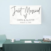 たった今結婚しました結婚のカーデコレーションバナーG400 横断幕 (トレードショー)