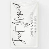 たった今結婚しました結婚のカーデコレーションバナーG400 横断幕 (縦)