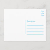 たった今結婚しました結婚のカーブルー結婚の発表 案内ポストカード (裏面)