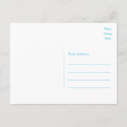 たった今結婚しました結婚のカーブルー結婚の発表 案内ポストカード (裏面)