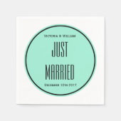 たった今結婚しました結婚のナプキン スタンダードカクテルナプキン (正面)