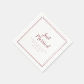 たった今結婚しました結婚のミスター・アンド・ミセス・ダスティモダン・バラ スタンダードカクテルナプキン (角)