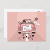 たった今結婚しました結婚のラブポストカード 案内ポストカード (正面/裏面)