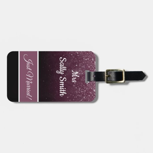 たった今結婚しました結婚の個人化 ラゲッジタグ (正面横)