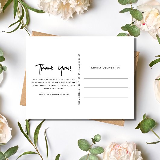 たった今結婚しました結婚の写真ありがとうはがき ポストカード