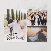 たった今結婚しました結婚の写真ありがとうはがき ポストカード (正面)