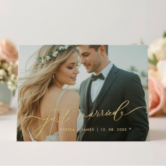 たった今結婚しました結婚の写真折り返し発表 案内状