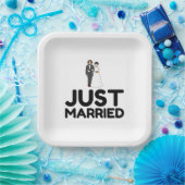 たった今結婚しました結婚の新郎新婦 ペーパープレート (パーティー)