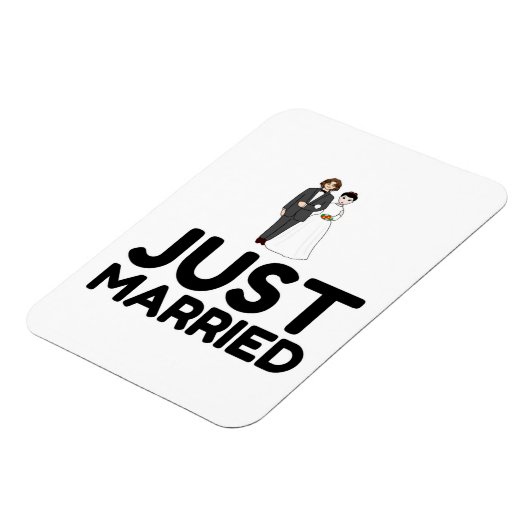 たった今結婚しました結婚の新郎新婦 マグネット (左側)