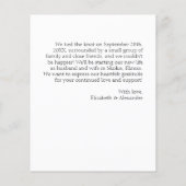 たった今結婚しました結婚の発表カード |ブルーボウ (裏面)