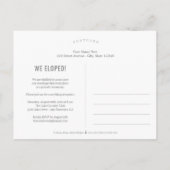 たった今結婚しました結婚の発表準備 ポストカード (裏面)