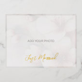 たった今結婚しました結婚の発表箔はがき 箔シーズンポストカード (正面)