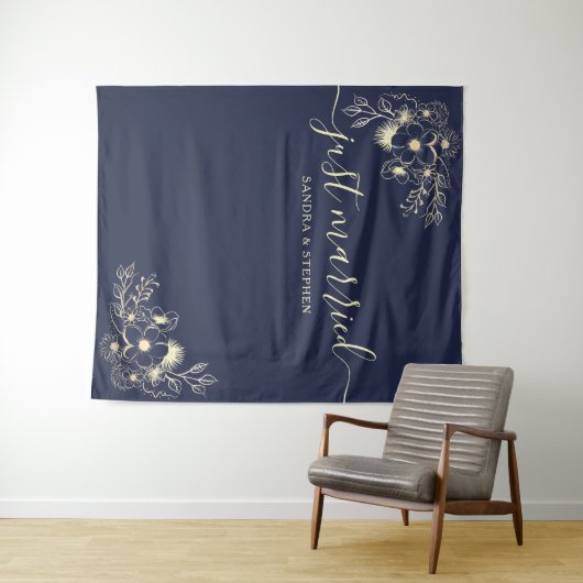 たった今結婚しました結婚の背景 タペストリー (インサイチュ(横))