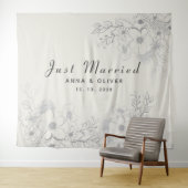 たった今結婚しました結婚の背景 タペストリー (インサイチュ(横))