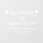 たった今結婚しました結婚の車のステッカー ウィンドウサイン (シート)