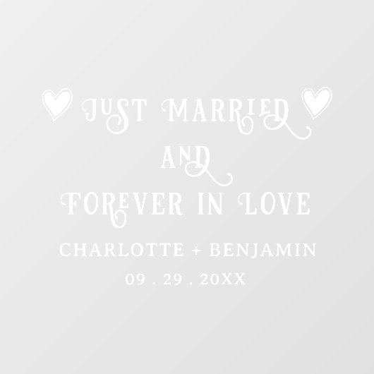 たった今結婚しました結婚の車のステッカー ウィンドウサイン (シート)