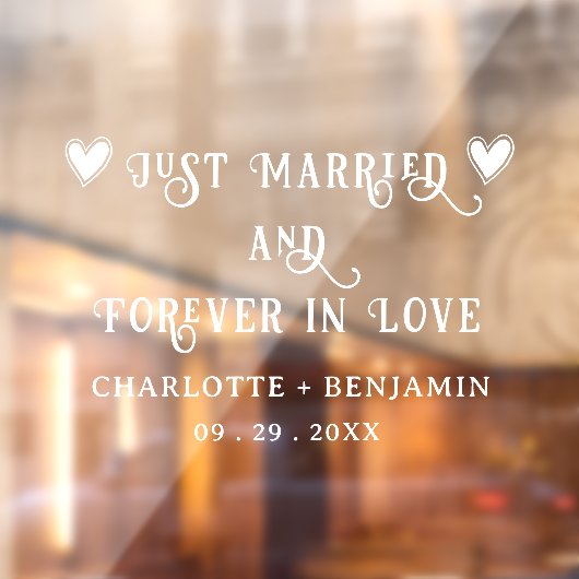 たった今結婚しました結婚の車のステッカー ウィンドウサイン (シート2)