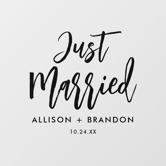 たった今結婚しました結婚の車のデカールウィンドウの固定 ウィンドウサイン (シート)