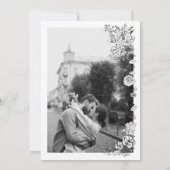 たった今結婚しました結婚の車の新郎新婦キツネ写真 案内状 (裏面)