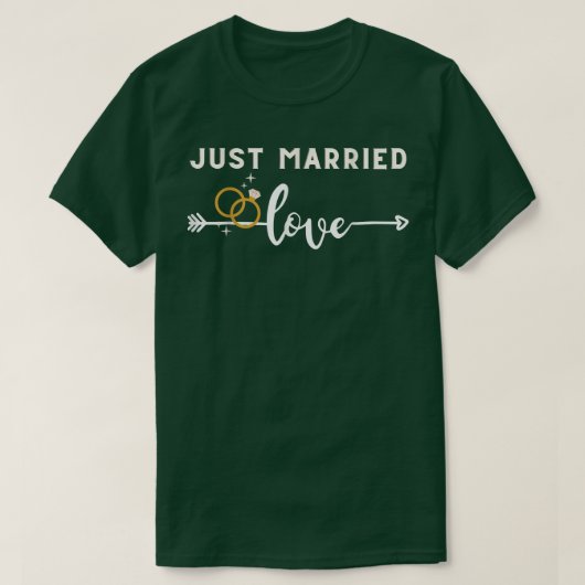 たった今結婚しました結婚ギフト新婚の新婦 Tシャツ (デザイン正面)