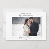 たった今結婚しました結婚クリスマス植物学 シーズンカード (正面)