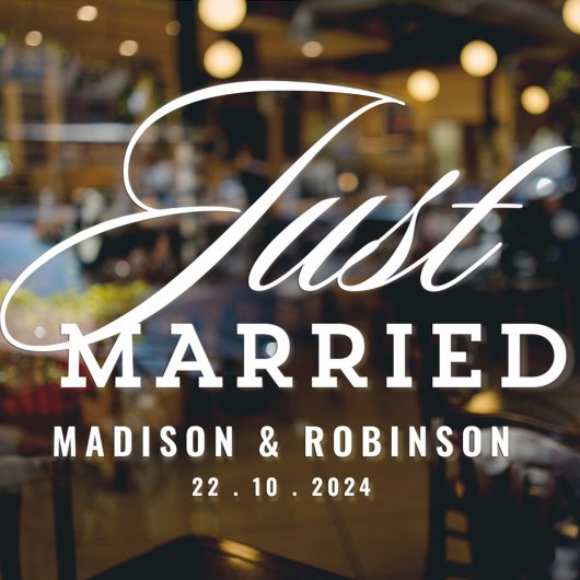 たった今結婚しました結婚スモダンの車標識 ウィンドウサイン