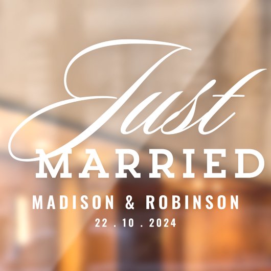 たった今結婚しました結婚スモダンの車標識 ウィンドウサイン