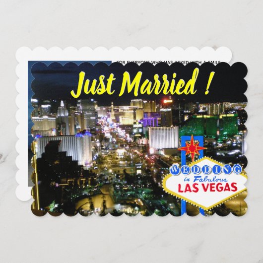 たった今結婚しました結婚ズアナウンスラスベガス 招待状 (正面/裏面)