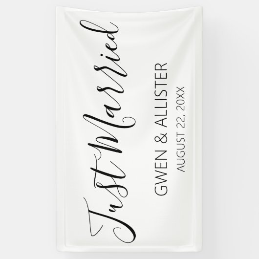 たった今結婚しました結婚ズカーデコレーションバナーB613 横断幕 (縦)