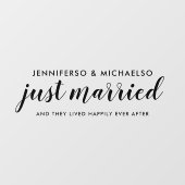 たった今結婚しました結婚ズカー ウィンドウサイン (シート)