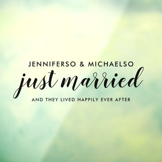 たった今結婚しました結婚ズカー ウィンドウサイン (シート3)