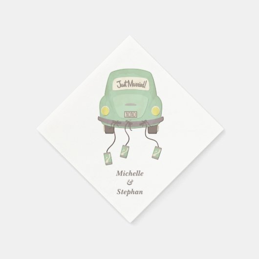 たった今結婚しました結婚ズカー スタンダードカクテルナプキン (角)