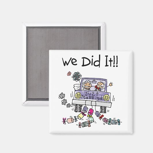 たった今結婚しました結婚ズカー マグネット (正面/裏面)