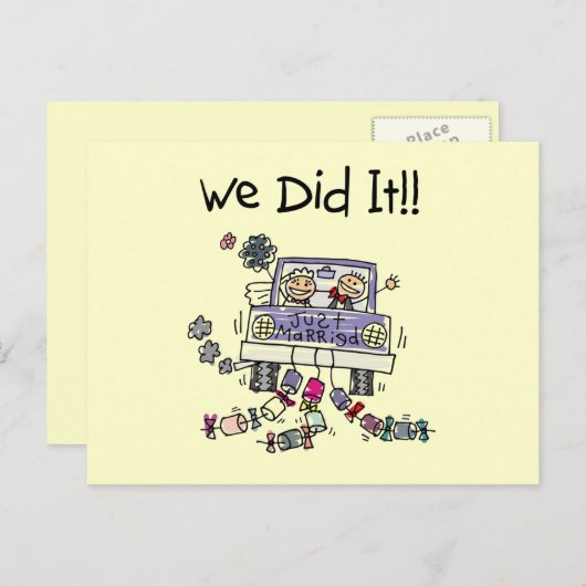 たった今結婚しました結婚ズカー 案内ポストカード (正面/裏面)