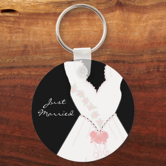 たった今結婚しました結婚ズガウン キーホルダー (正面)