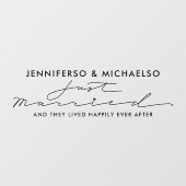 たった今結婚しました結婚ズビニールカー ウィンドウサイン (シート)