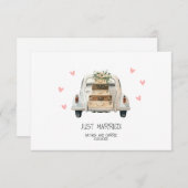 たった今結婚しました結婚ズフラットサンキューカード サンキューカード (正面/裏面)