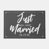 たった今結婚しました結婚デートかわいい ドアマット (正面)