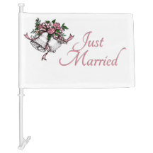たった今結婚しました結婚ピンクのベルズカー国旗