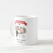 たった今結婚しました結婚フクロウ コーヒーマグカップ (正面左)