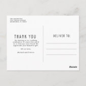 たった今結婚しました結婚写真ありがとう ポストカード (裏面)