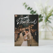 たった今結婚しました結婚写真ありがとう ポストカード (スタンド正面)