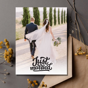 たった今結婚しました結婚写真ありがとう ポストカード